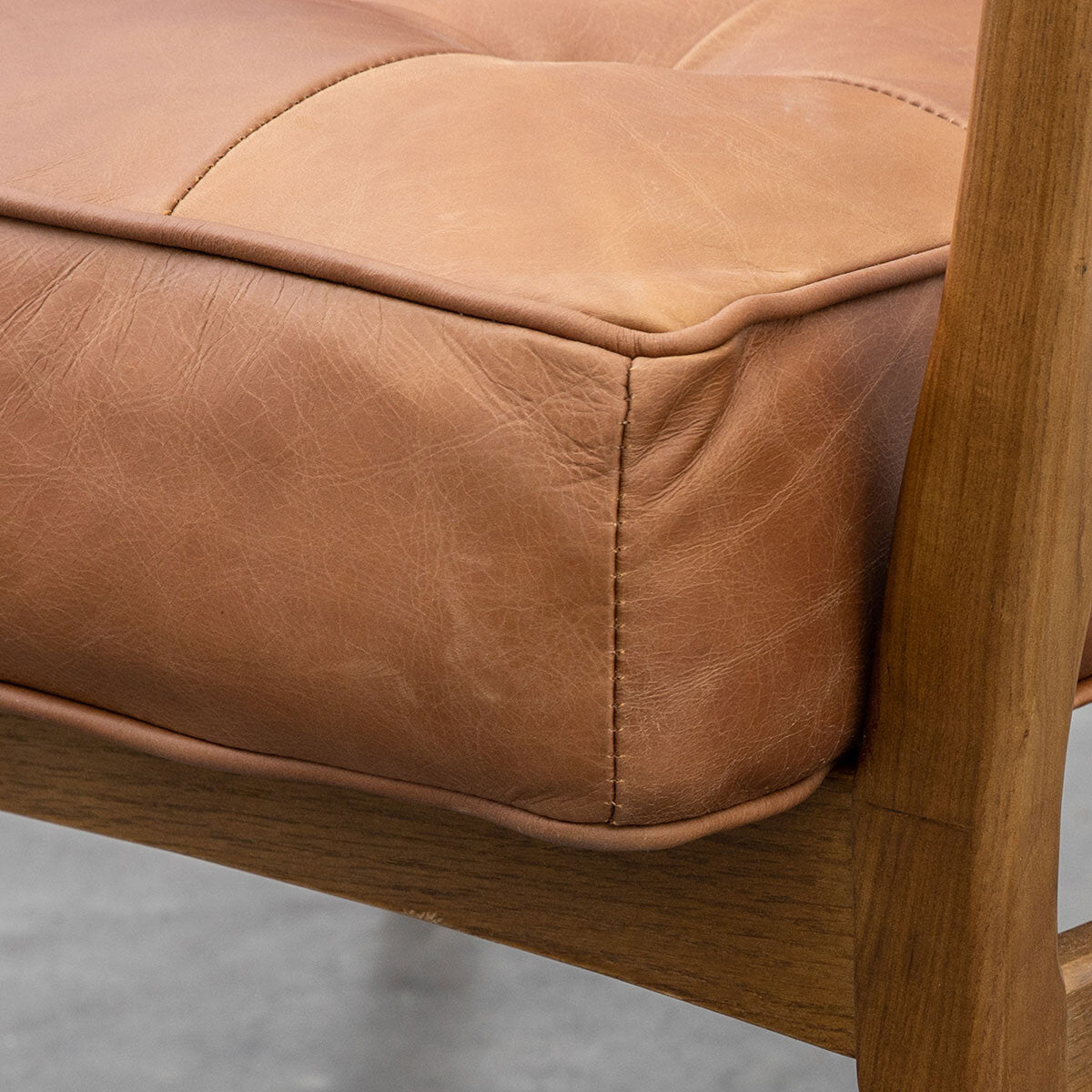 Gallery Humber Vintage Brown Top Grain Leather Armchair Solid Oak Frame Seat