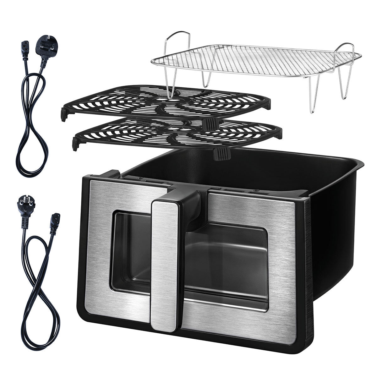 Gourmia 7.6L Digital Air Fryer Window Light 7 Preset 230°C Nonstick Black