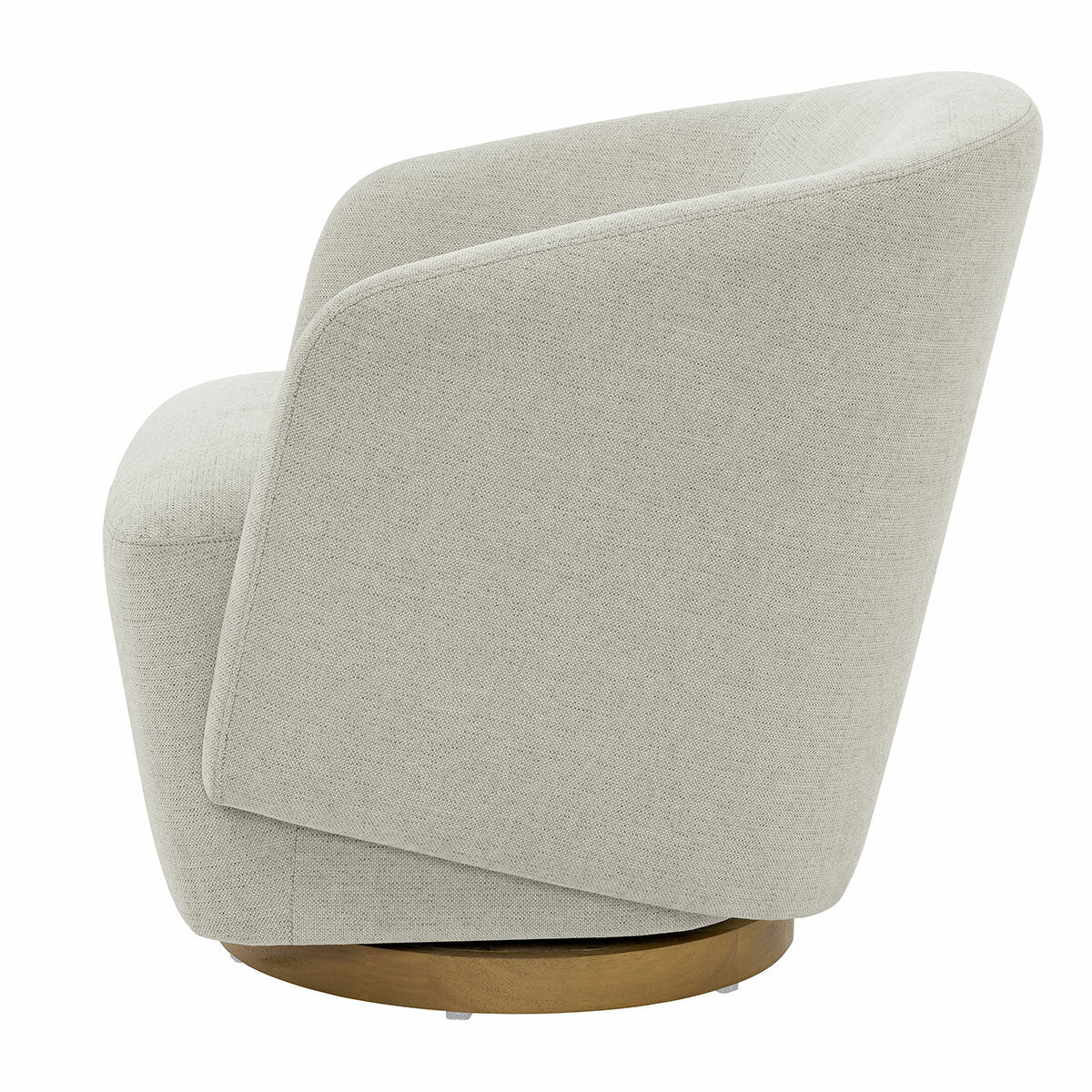 Henredon Murphy Light Grey Fabric Swivel Barrel Chair 360 Degree Pedestal