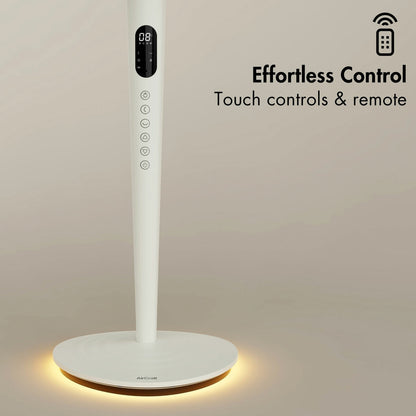 AirCraft AirLume Pedestal Fan Cordless Corded 12 Speed Stone White Remote