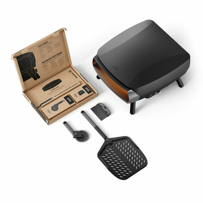 Witt Piccolo Rotante Gas Outdoor Pizza Oven 13" 500°C 5 Piece Bundle Black