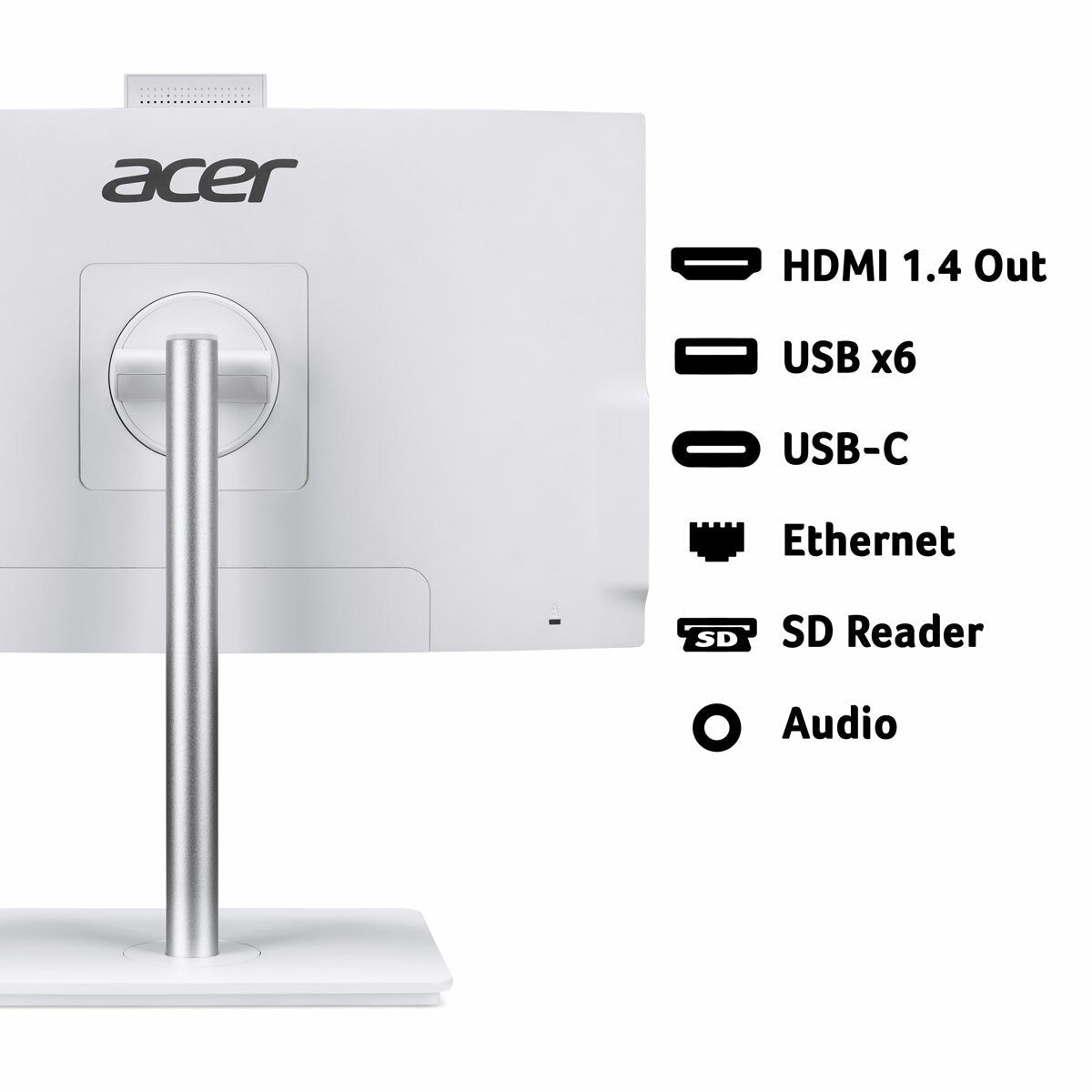 Acer C24 All in One Desktop PC Intel Core 5 16GB 1TB SSD WiFi 6 White 24 Inch