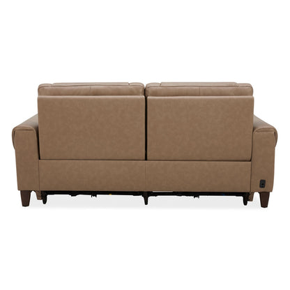 Aiden & Ivy Spencer Brown Leather Power Reclining 2 Seater Sofa 213cm Wide