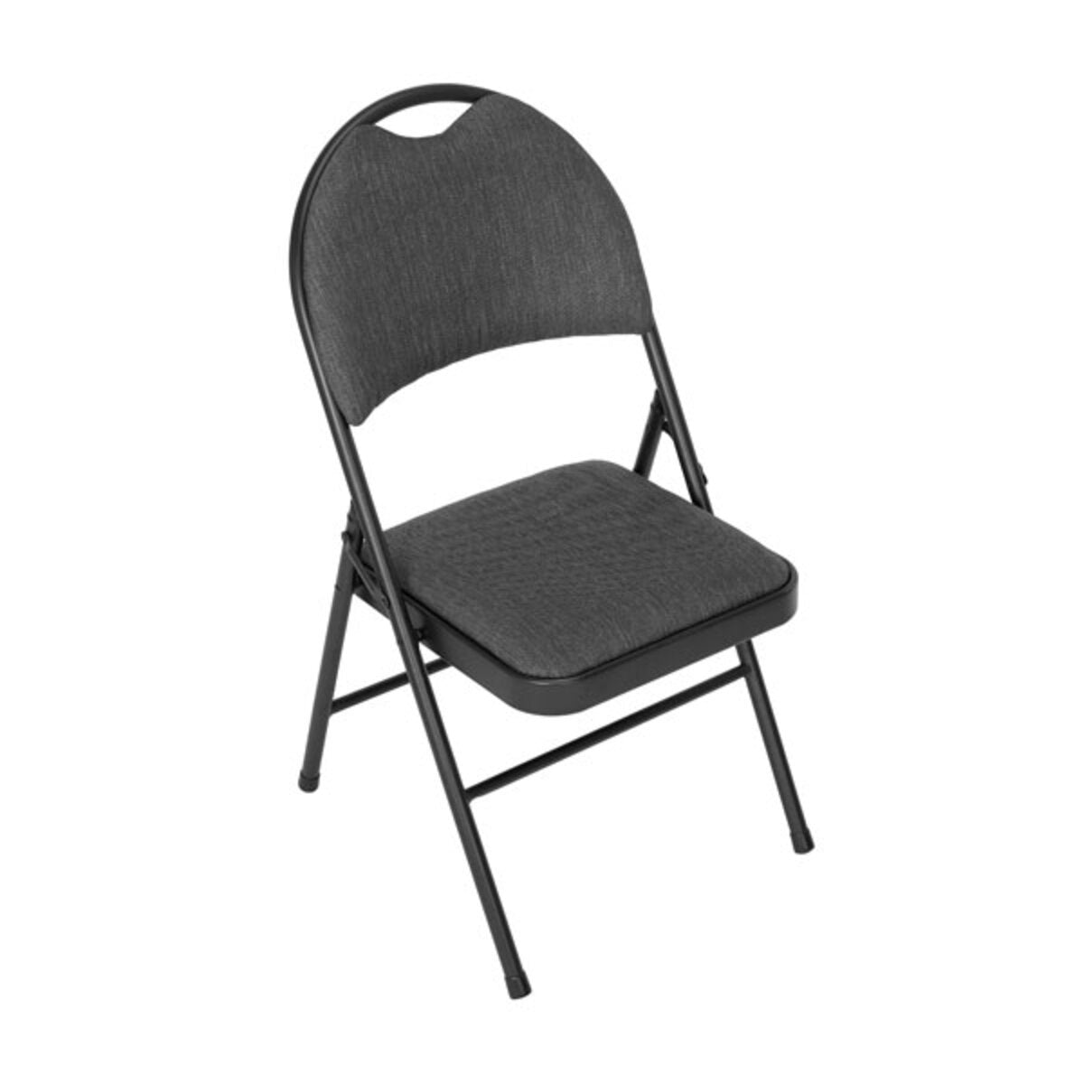 Star Elite High Back Padded Fabric Folding Chairs Grey 4 Pack Dining Event