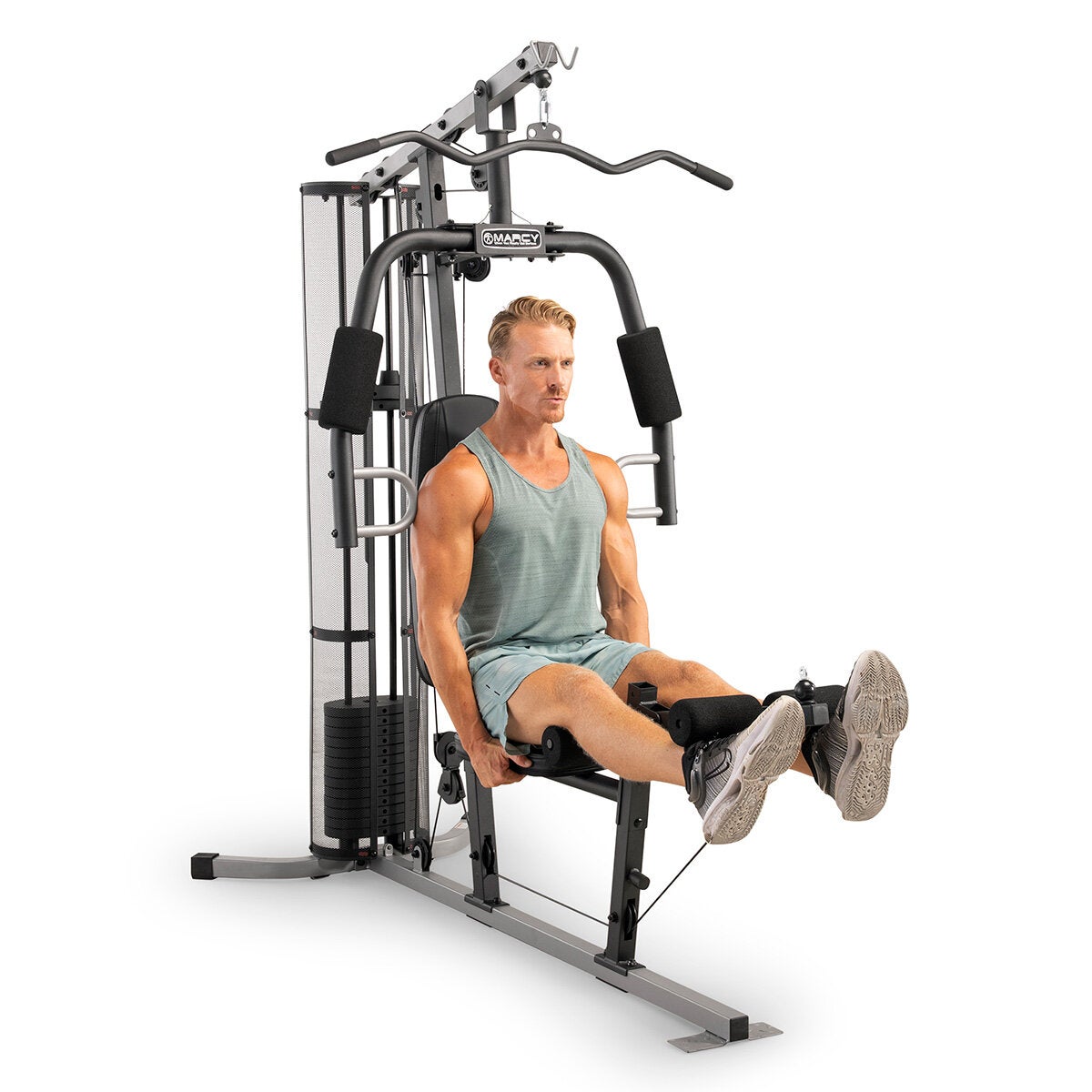 Marcy MWM986 Home Gym System 68kg Steel Weight Stack Pulley Black Silver
