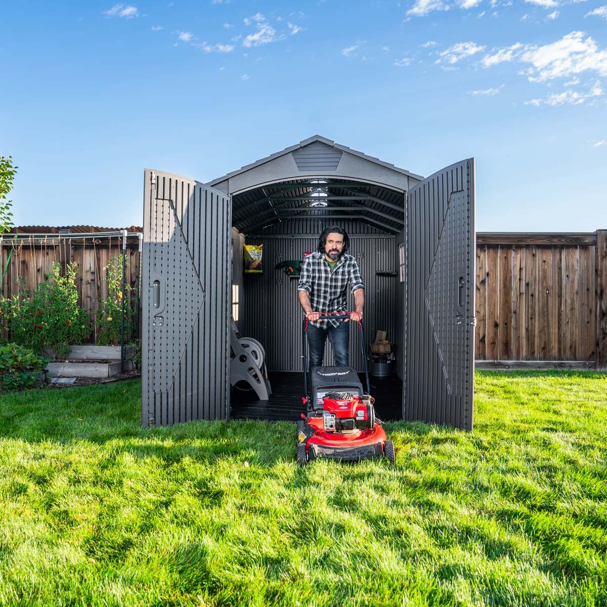 Lifetime 7x12ft HDPE Plastic Storage Shed Model 60311U Grey Floor Included