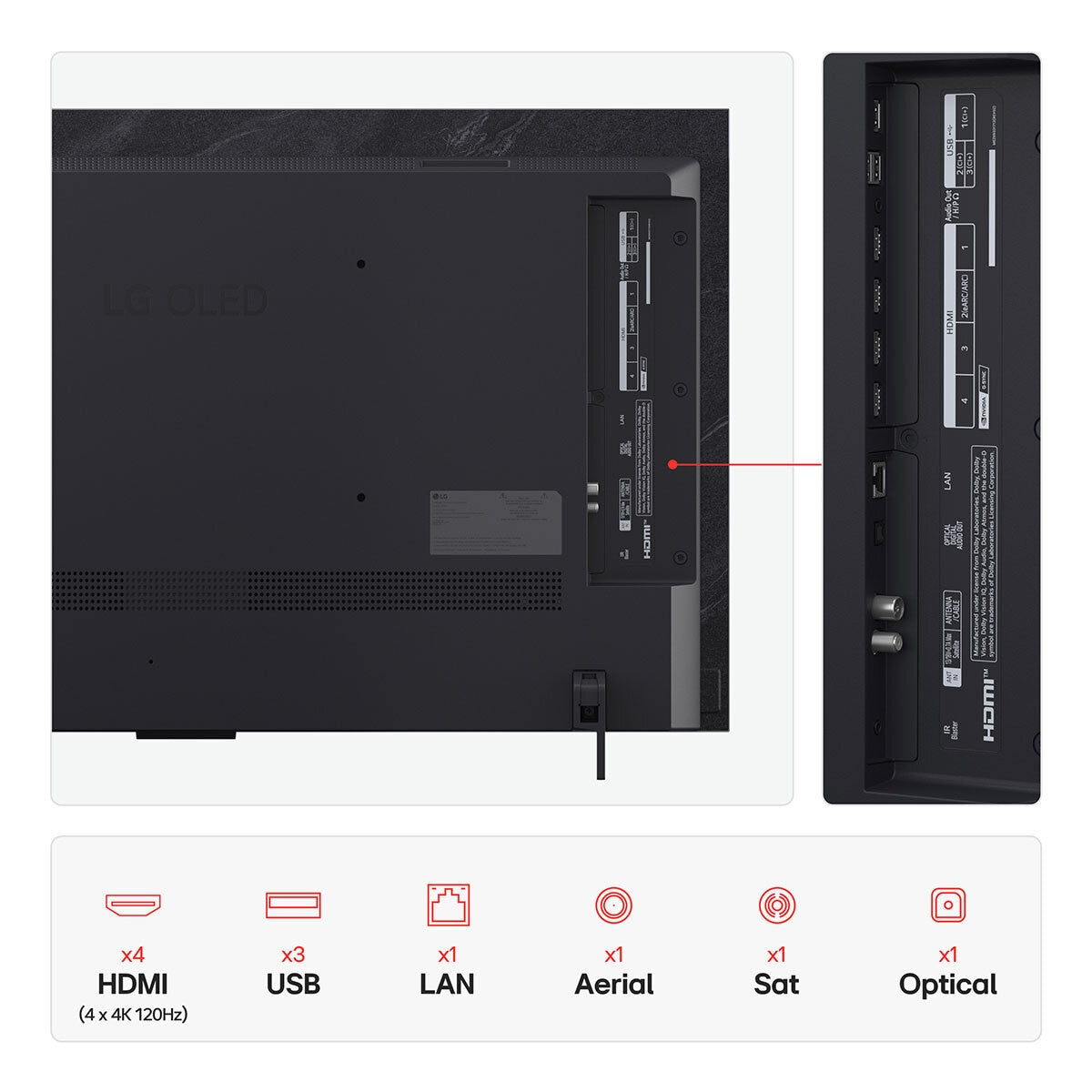 LG OLED42C55LA 42 Inch 4K OLED Smart TV 120Hz Dolby Vision HDR10 Black webOS