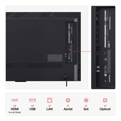 LG OLED42C55LA 42 Inch 4K OLED Smart TV 120Hz Dolby Vision HDR10 Black webOS