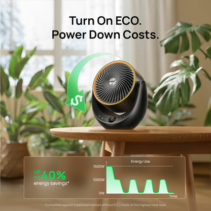 Dreo DR-HSH015 Ceramic Space Heater 2000W 3D Oscillation Whole Room Fan Black