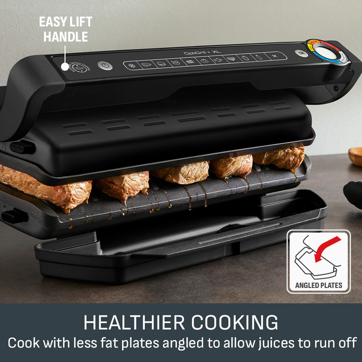 Tefal Optigrill XL GC7278G1 Electric Contact Grill 16 Programs MeasureCook Black