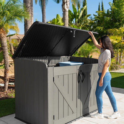 Lifetime Horizontal Storage Shed 60464E Grey 2190L Outdoor Garden Plastic
