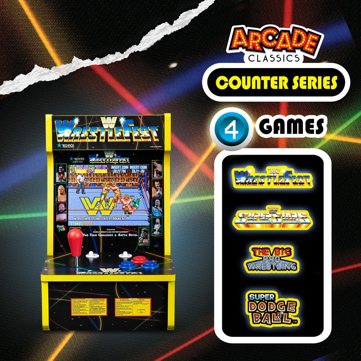 Arcade Classics WWE Wrestlefest Countercade Machine 8" LCD Retro Gaming