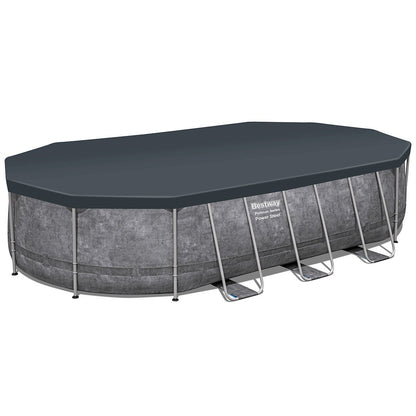 Bestway Power Steel Oval Pool 20x12ft 48in Sand Filter Solar Heater Grey