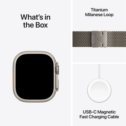 Apple Watch Ultra 2 GPS Cellular 49mm Titanium Milanese Loop Band Smartwatch