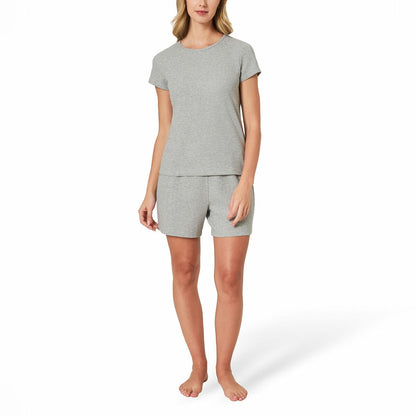 Well+Home Ladies 3 Piece Waffle Knit Lounge Set Loungewear grey Medium