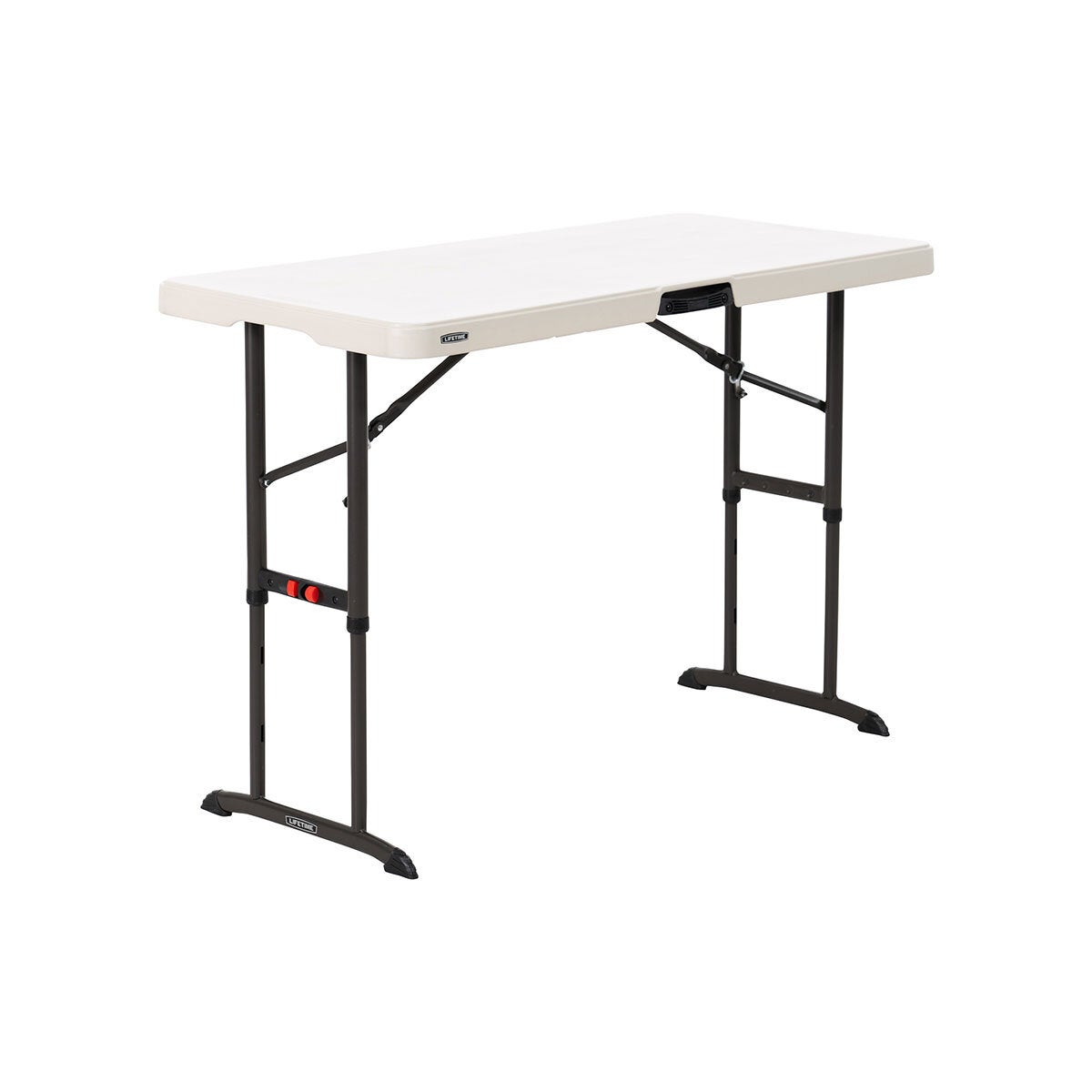 Lifetime 4ft Adjustable Height Folding Nesting Table Cream Indoor Outdoor