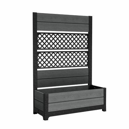 Keter Cortina Tulip Privacy Screen Planter Grey Resin Outdoor Garden 156cm