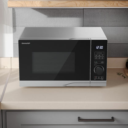 Sharp YC-PS204AU Solo Microwave Oven 700W 20 Litre Digital Silver 10 Levels
