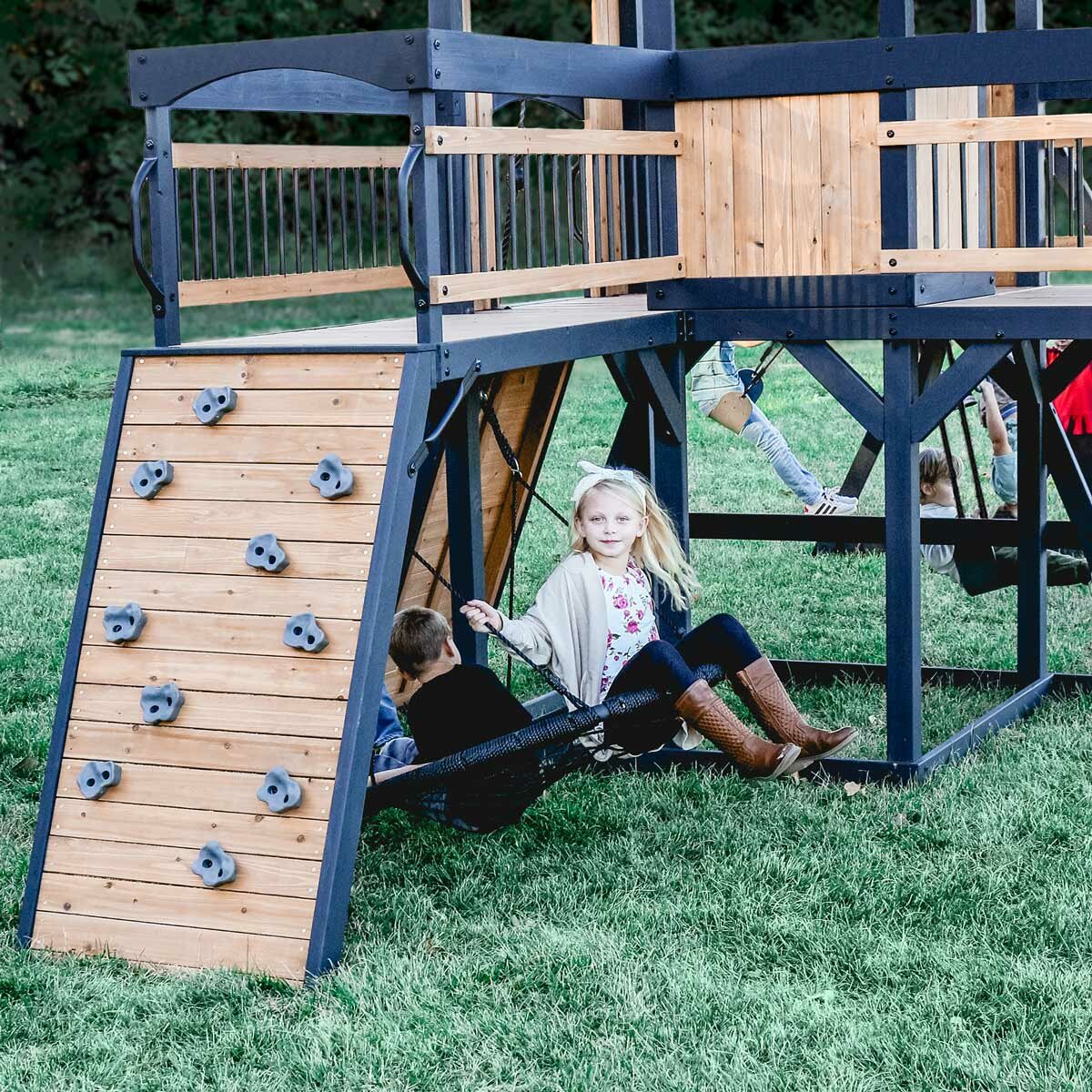 Backyard Discovery Timber Crossing Wooden Playcentre and Swing Set FSC Wood
