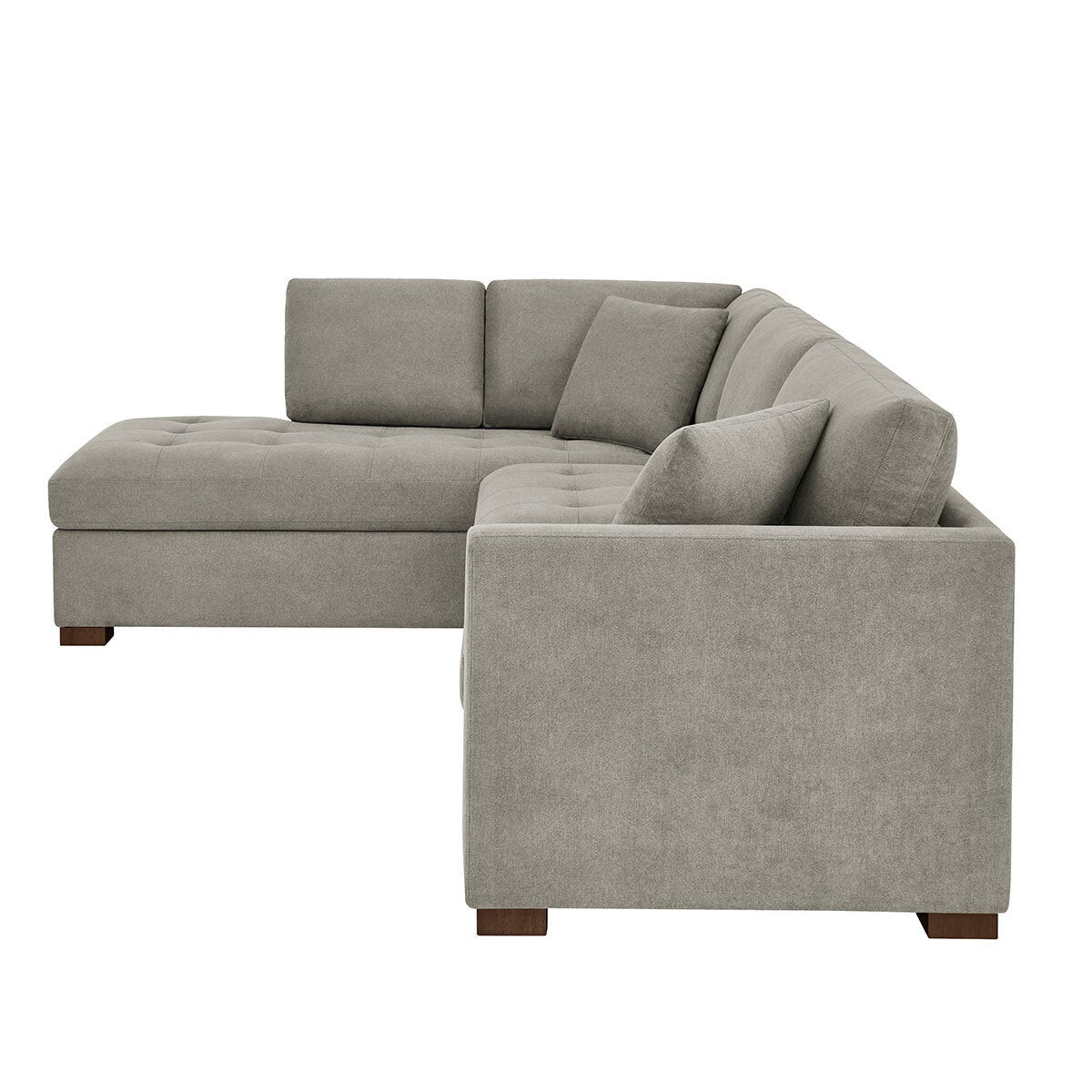 Thomasville Miles Grey Fabric Corner Sofa LHF Two Power Footrests Pocket Coil