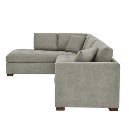 Thomasville Miles Grey Fabric Corner Sofa LHF Two Power Footrests Pocket Coil