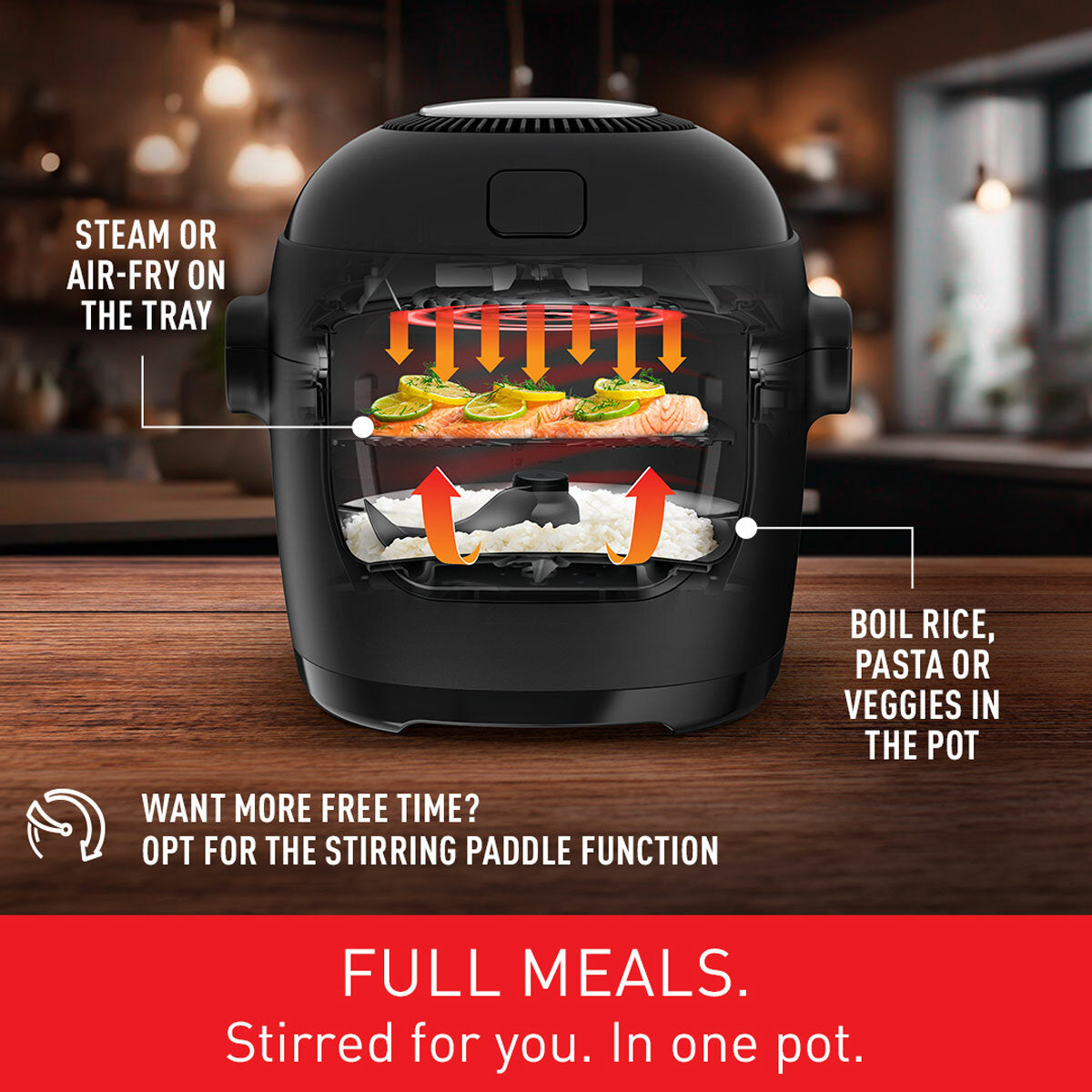Tefal MY7418G1 Multicook Actifry Air Fryer 6L Black Multi Cooker, used