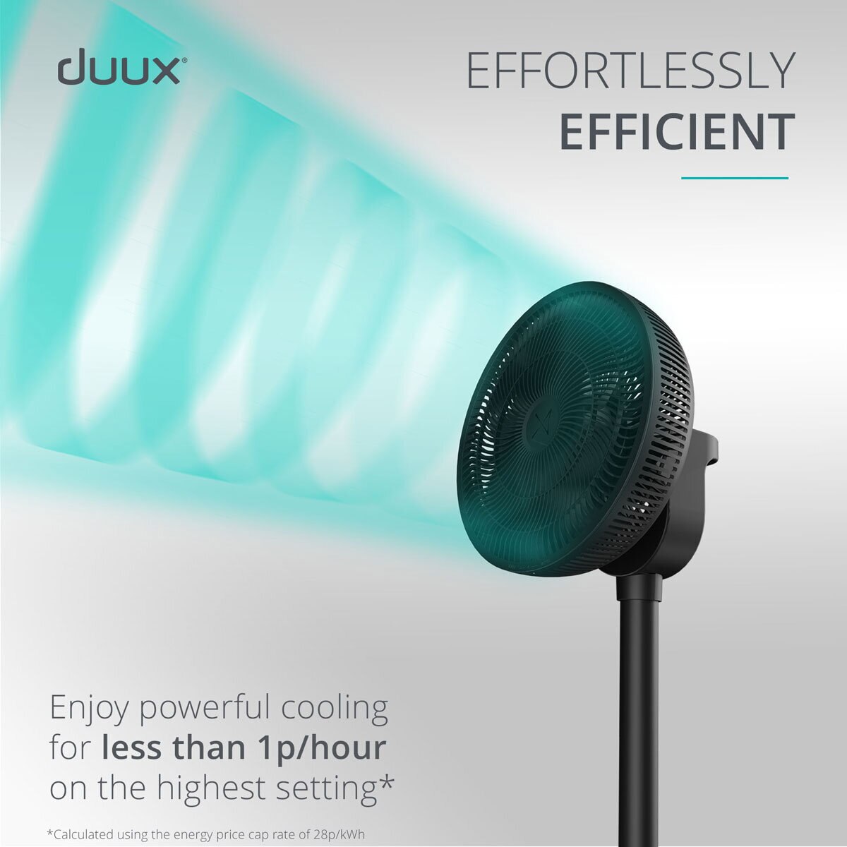 Duux Whisper Flex 2 Smart Pedestal Fan DXCF70UK 30 Speed Black Oscillating