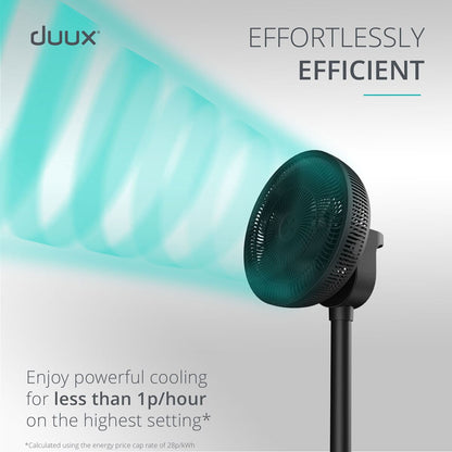 Duux Whisper Flex 2 Smart Pedestal Fan DXCF70UK 30 Speed Black Oscillating
