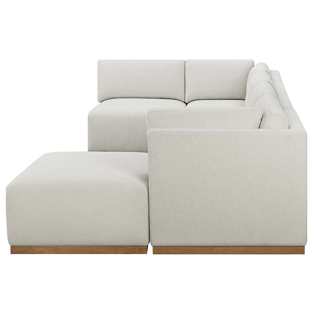 Henredon Murphy Cream 6pc Modular Fabric Corner Sofa Set Ottoman Lounge