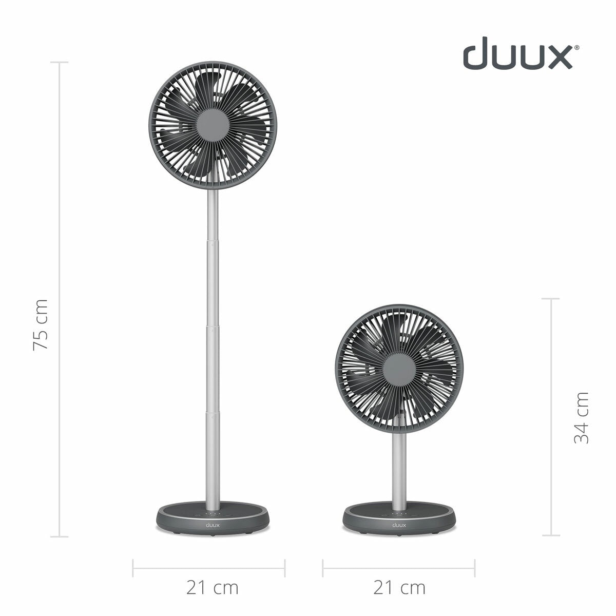 Duux Rize Pedestal Fan DXCF90UK 4 Speed Oscillating Floor Table Charcoal