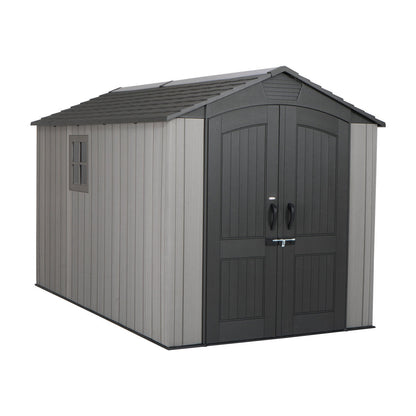Lifetime 7x12ft HDPE Plastic Storage Shed Model 60311U Grey Floor Included