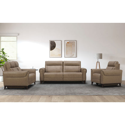 Aiden & Ivy Spencer Brown Leather Power Reclining 2 Seater Sofa 213cm Wide