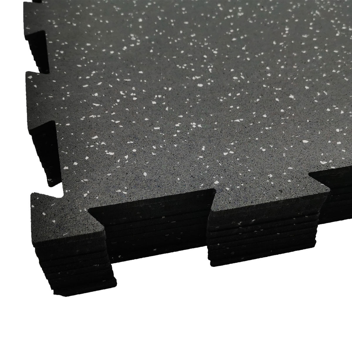 Rubber King Interlocking Rubber Gym Floor Tiles 48.2cm 10 Pack 2.32m² Black