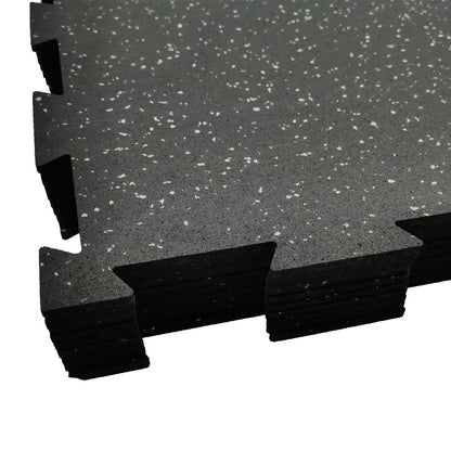 Rubber King Interlocking Rubber Gym Floor Tiles 48.2cm 10 Pack 2.32m² Black
