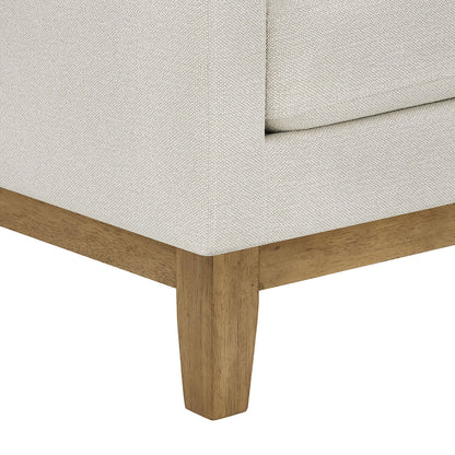 Henredon Murphy Cream Fabric Corner Sofa Reversible Chaise Lounge Coil Cushion