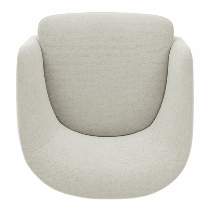 Henredon Murphy Light Grey Fabric Swivel Barrel Chair 360 Degree Pedestal
