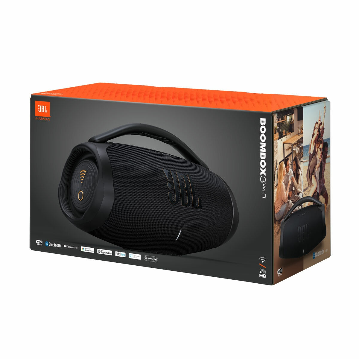JBL Boombox 3 WiFi Bluetooth Speaker 200W IP67 Waterproof 24Hr Black Portable