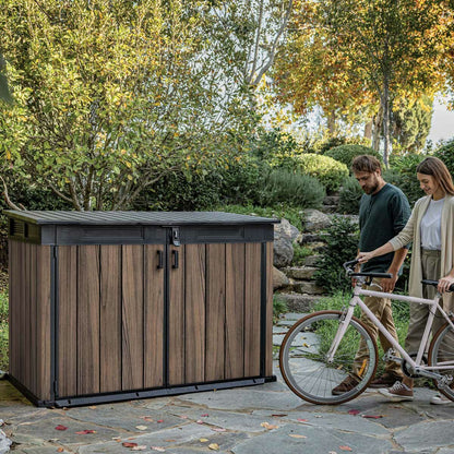 Keter Horizon Horizontal Garden Storage Shed 2020L Rosewood 190x109cm Plastic