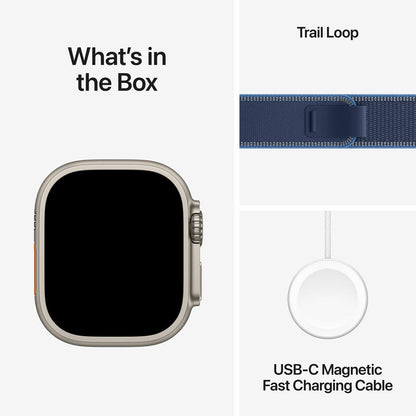 Apple Watch Ultra 3 GPS Cellular 49mm Titanium Bright Blue Trail Loop S/M
