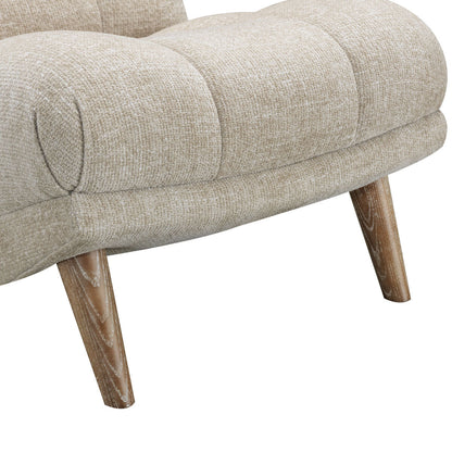 Winslow Beige Fabric Accent Chair Hardwood Legs Living Room Prospera Home