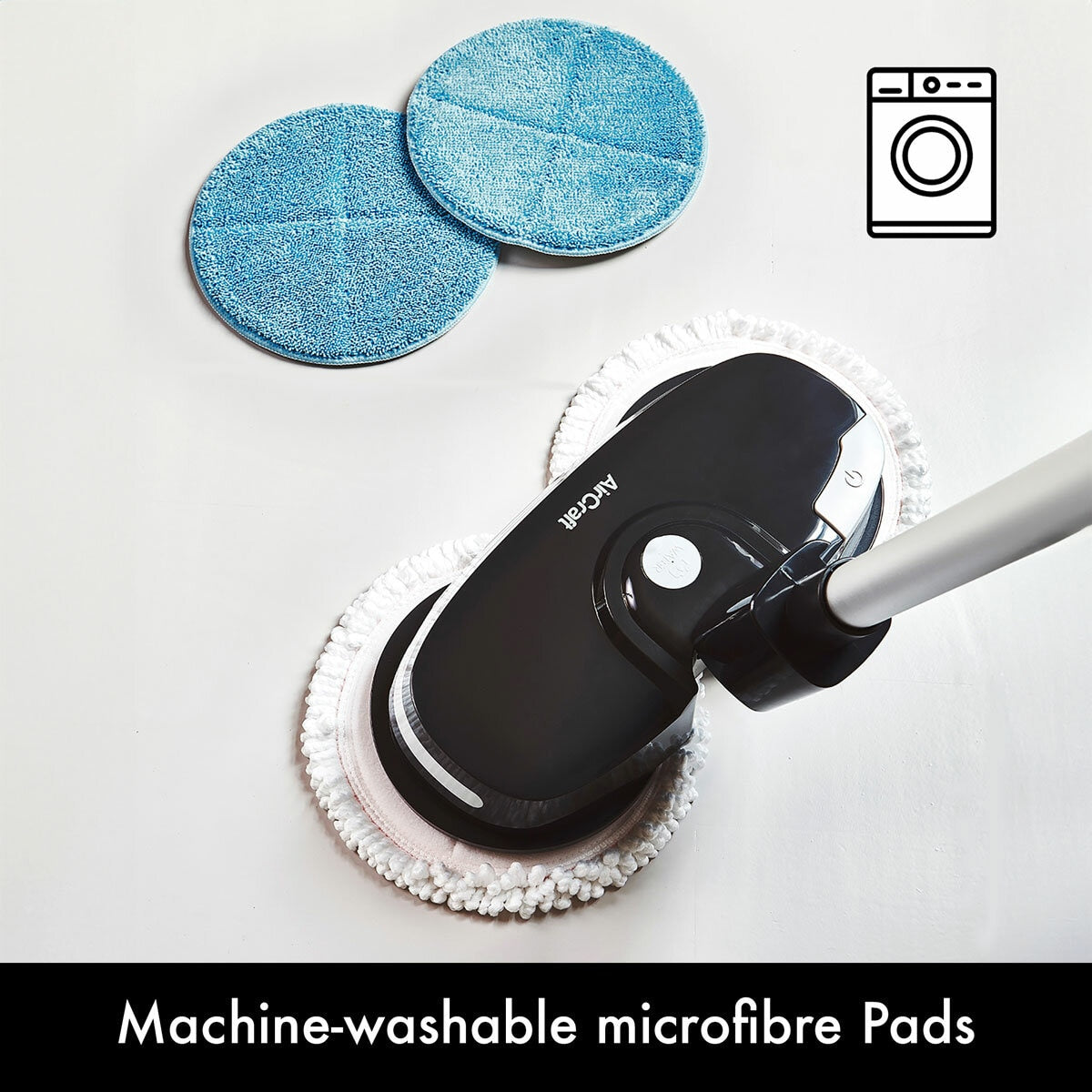 AirCraft PowerGlide Cordless Hard Floor Cleaner Polisher Black + Extra Pads